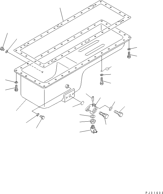 Схема запчастей Komatsu SA6D125-1T - МАСЛЯНЫЙ ПОДДОН БЛОК ЦИЛИНДРОВ