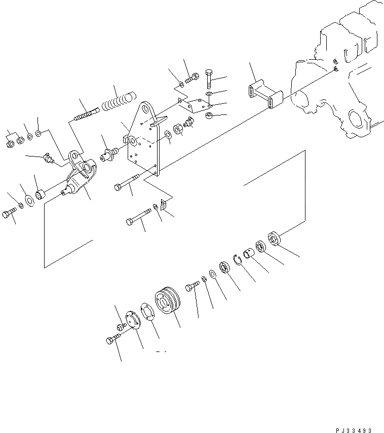 Схема запчастей Komatsu SA6D125-1Q - НАТЯЖНОЙ РОЛИК СИСТЕМА ОХЛАЖДЕНИЯ