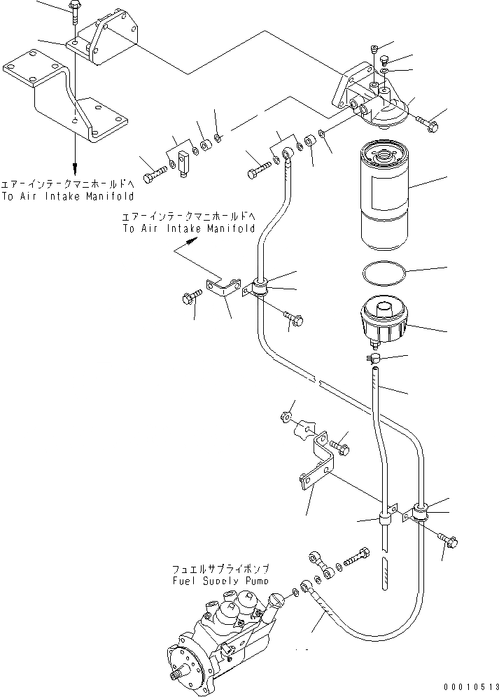 Схема запчастей Komatsu SA6D125E-3B-7 - PRE ФИЛЬТР. КРЕПЛЕНИЕ (НИЗ. QUALITY ТОПЛИВН. СПЕЦ-Я.)(№-) ДВИГАТЕЛЬ