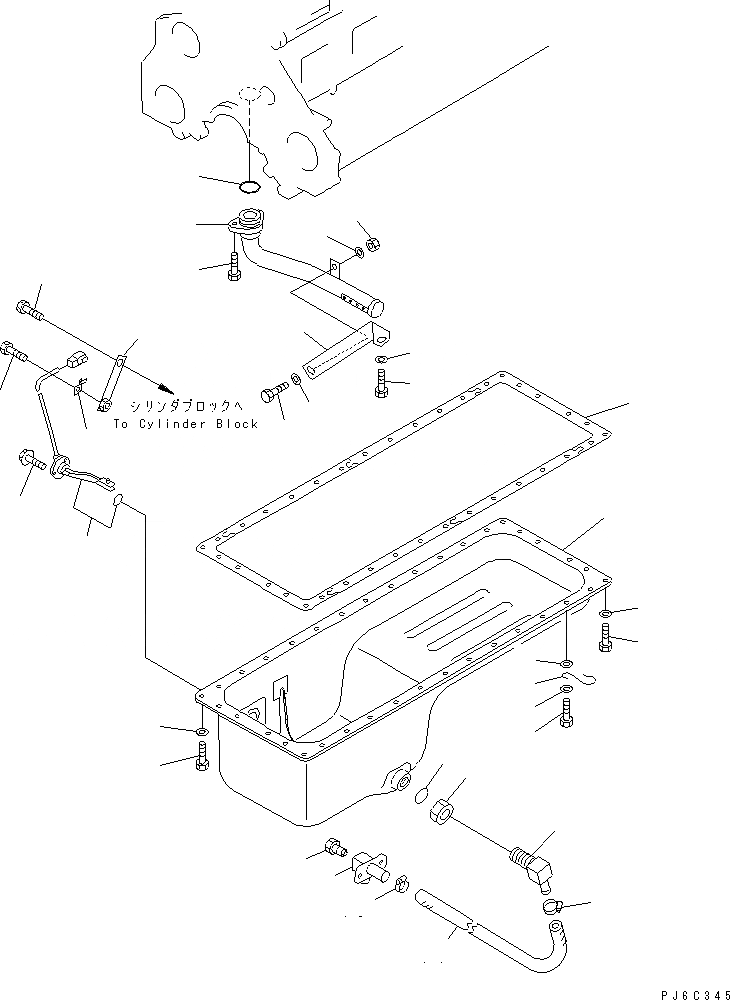 Схема запчастей Komatsu SA6D125E-2E-7 - МАСЛЯНЫЙ ПОДДОН И ВСАСЫВАЮЩИЙ ПАТРУБОК(№-) ДВИГАТЕЛЬ