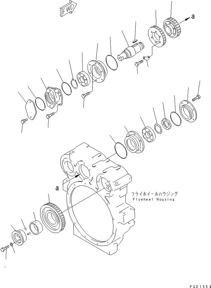Схема запчастей Komatsu SA6D125E-2E-7 - МЕХ-М ОТБОРА МОЩНОСТИ (/)(№8-) ДВИГАТЕЛЬ