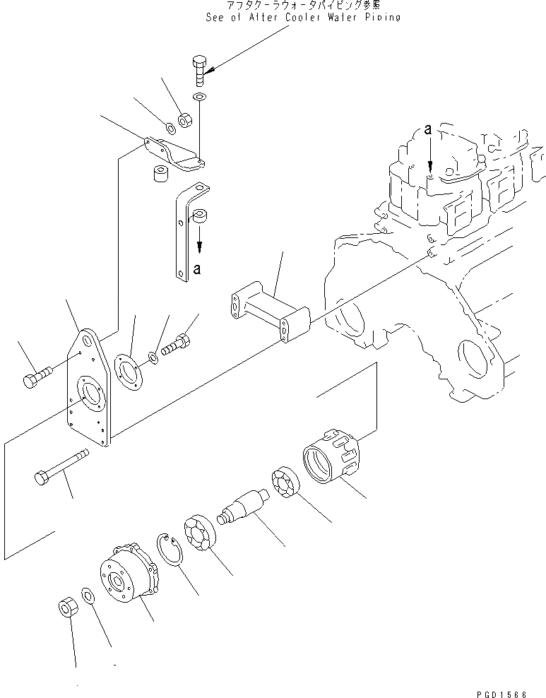Схема запчастей Komatsu SA6D125E-2E-7 - ПРИВОД ВЕНТИЛЯТОРА(№8-) ДВИГАТЕЛЬ