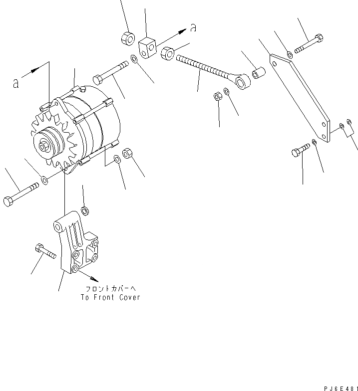 Схема запчастей Komatsu SA6D125E-2E-7 - КРЕПЛЕНИЕ ГЕНЕРАТОРА (A)(№8-) ДВИГАТЕЛЬ