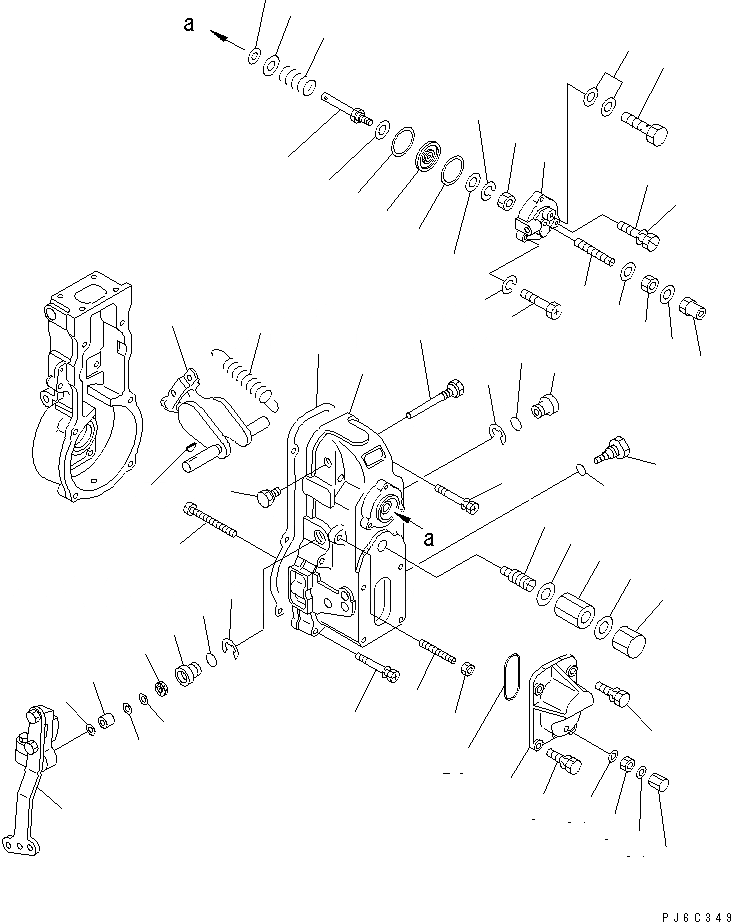 Схема запчастей Komatsu SA6D125E-2A-7 - ТОПЛ. НАСОС (РЕГУЛЯТОР) (/) (С СТОП РЫЧАГ) (С BOOST-CONPENSATOR) (ВНУТР. ЧАСТИ)(№7-87) ДВИГАТЕЛЬ
