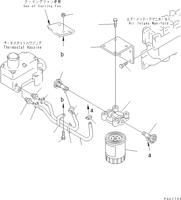 Схема запчастей Komatsu SA6D125-1X - АНТИКОРРОЗ. ЭЛЕМЕНТ И ТРУБЫ СИСТЕМА ОХЛАЖДЕНИЯ