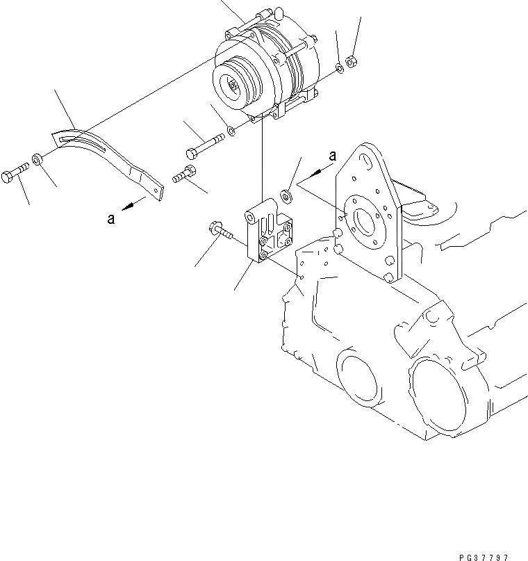 Схема запчастей Komatsu SA6D125-1X - ГЕНЕРАТОР И КРЕПЛЕНИЕ (A)(№7-) ЭЛЕКТРИКА