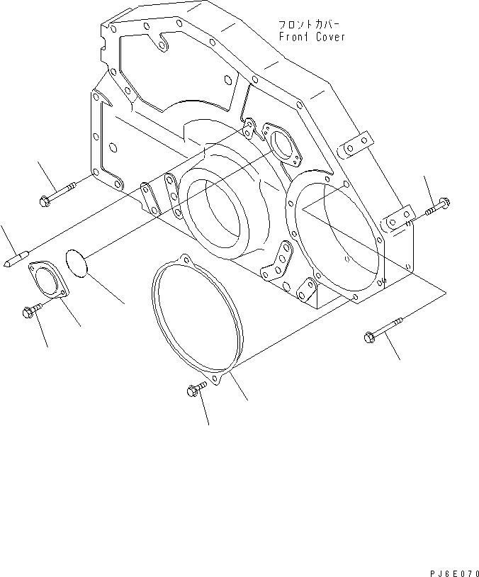 Схема запчастей Komatsu SA6D125E-3A-7W - ЭЛЕМЕНТЫ ПЕРЕДН. КРЫШКИ (МЕХ-М ОТБОРА МОЩНОСТИ КРЫШКАAND POINTER)(№-) ДВИГАТЕЛЬ