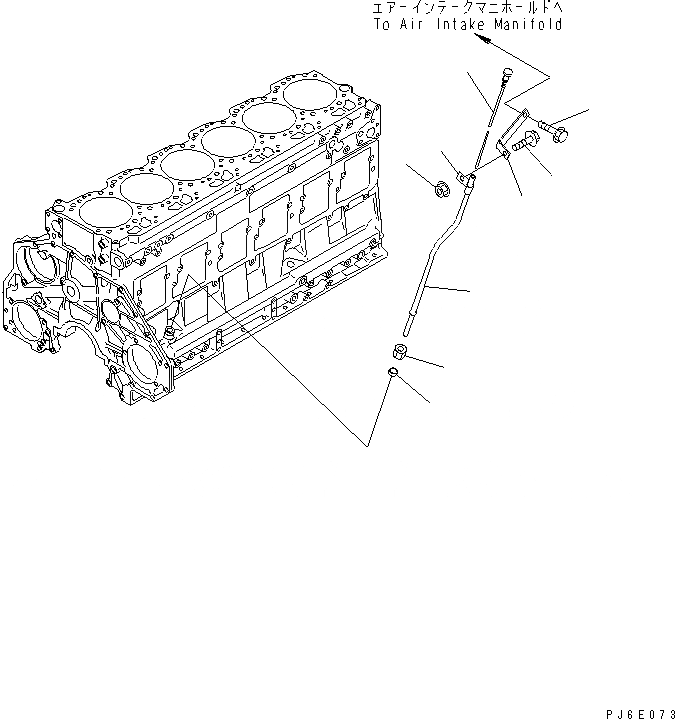 Схема запчастей Komatsu SA6D125E-3A-7W - МАСЛ. ЩУП(№-) ДВИГАТЕЛЬ