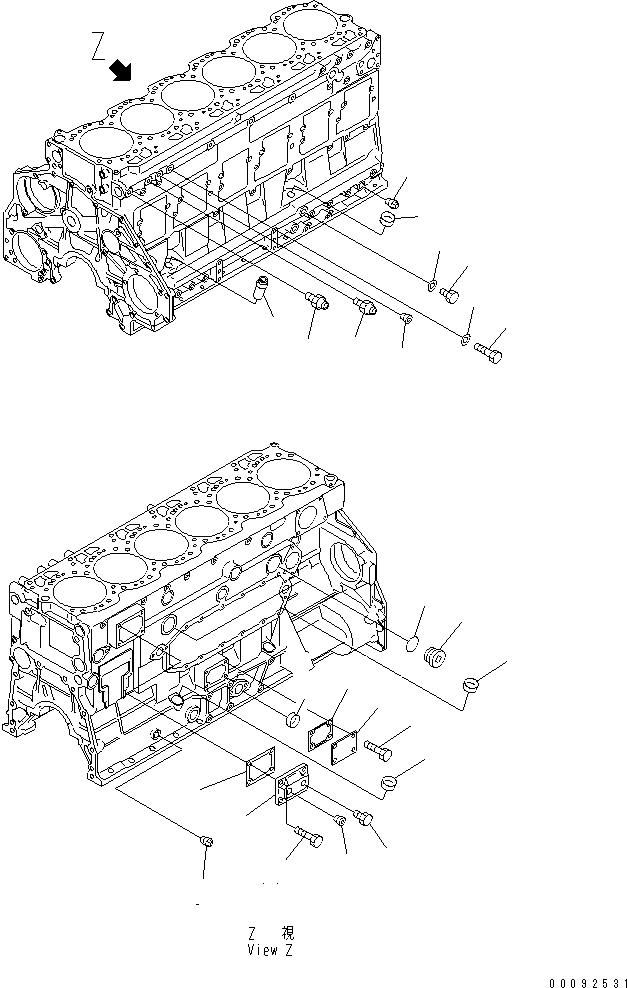 Схема запчастей Komatsu SA6D125E-3B-7 - ЭЛЕМЕНТЫ БЛОКА ЦИЛИНДРОВ (МАСЛ. ПЕРЕКЛЮЧАТЕЛЬ ДАВЛЕНИЯAND ЗАГЛУШКА) (INJURY FROM SALT МЕСТН. СПЕЦ-Я.)(№-) ДВИГАТЕЛЬ