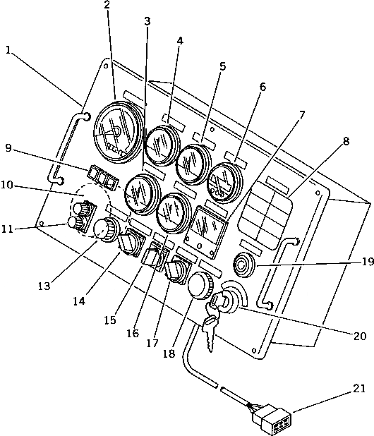 Схема запчастей Komatsu SA6D125-1AA - ПАНЕЛЬ ПРИБОРОВ(/)(SAD-AA №9-) АКСЕССУАРЫ