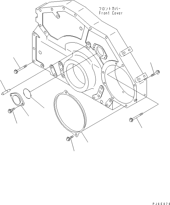 Схема запчастей Komatsu SA6D125E-3C-7A - ЭЛЕМЕНТЫ ПЕРЕДН. КРЫШКИ (МЕХ-М ОТБОРА МОЩНОСТИ КРЫШКАAND POINTER)(№-) ДВИГАТЕЛЬ