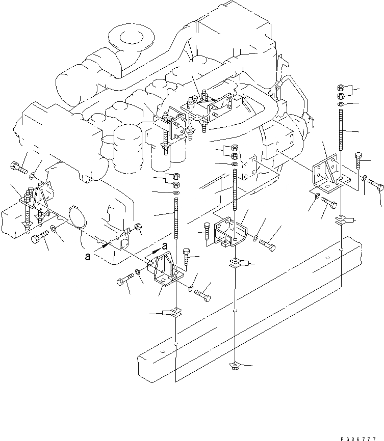 Схема запчастей Komatsu SA6D125-1Z - MARINE КРЕПЛЕНИЕ ДВИГАТЕЛЯ(M-T) АКСЕССУАРЫ