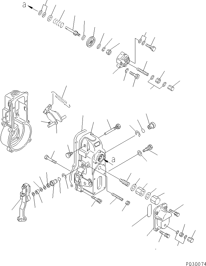 Схема запчастей Komatsu SA6D125E-2A-7 - ТОПЛ. НАСОС (РЕГУЛЯТОР) (/) (С BOOST-COMPENSATOR) (ВНУТР. ЧАСТИ) ДВИГАТЕЛЬ
