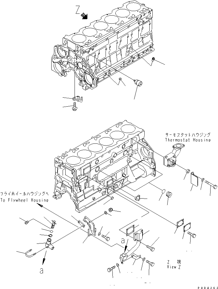 Схема запчастей Komatsu SA6D125E-2A-57 - БЛОК ЦИЛИНДРОВ (/)(№7-777) ДВИГАТЕЛЬ