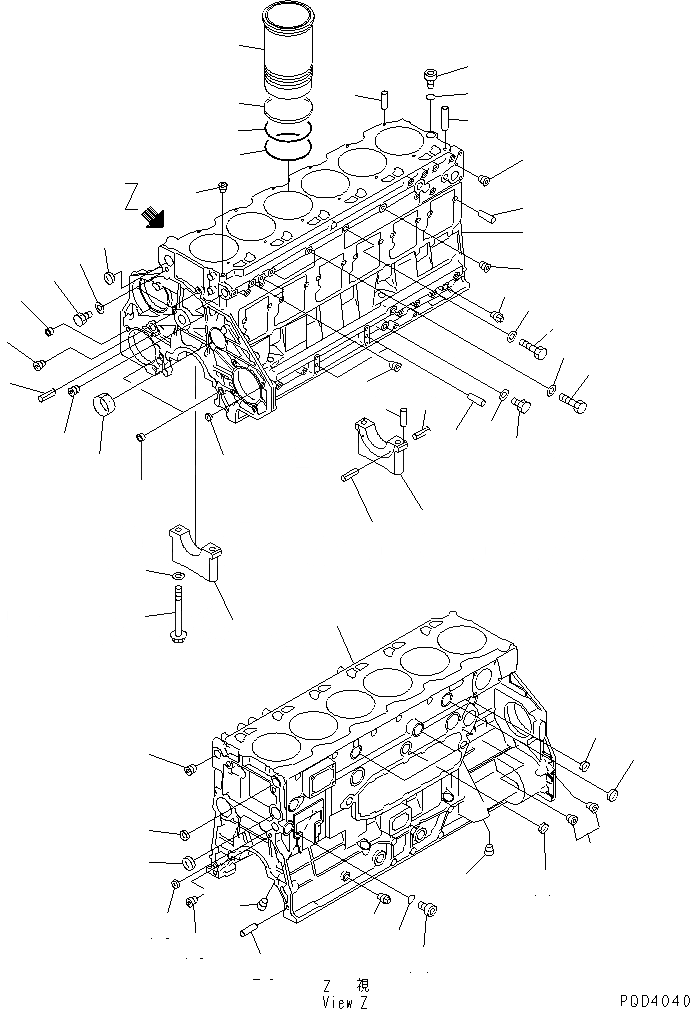 Схема запчастей Komatsu SA6D125E-2G-7 - БЛОК ЦИЛИНДРОВ (/) (БЛОКИР. НАПОЛНИТЕЛЬ ТИП)(№7-777) ДВИГАТЕЛЬ