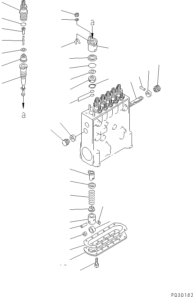 Схема запчастей Komatsu SA6D125E-2G-7 - ТОПЛ. НАСОС (НАСОС) (/) (ВНУТР. ЧАСТИ)(№7-) ДВИГАТЕЛЬ