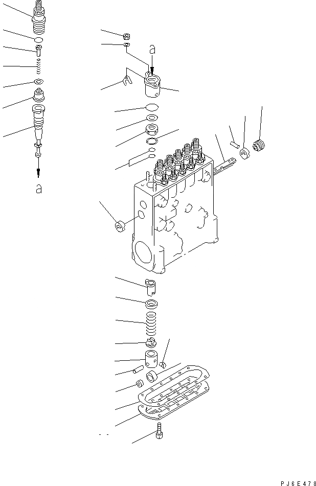 Схема запчастей Komatsu SA6D125E-2G-7 - ТОПЛ. НАСОС (НАСОС) (/) (HD8- POWER UP СПЕЦ-Я.) (ВНУТР. ЧАСТИ)(№888-) ДВИГАТЕЛЬ