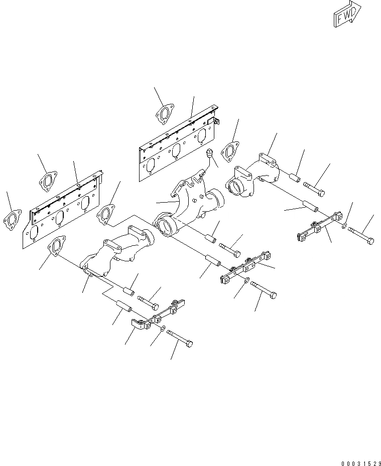 Схема запчастей Komatsu SA6D125E-3C-7L - ВЫПУСКНОЙ КОЛЛЕКТОР (LAND FILL СПЕЦ-Я.)(№7-) ДВИГАТЕЛЬ