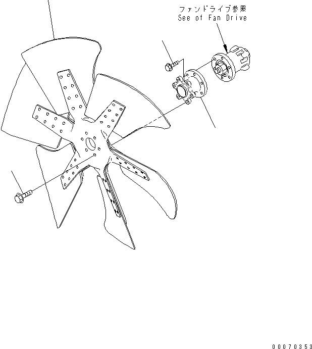 Схема запчастей Komatsu SA6D125E-3C-7T - ВЕНТИЛЯТОР ОХЛАЖДЕНИЯ (CHINA TОБОД КОЛЕСАMING СПЕЦ-Я.)(№8-) ДВИГАТЕЛЬ