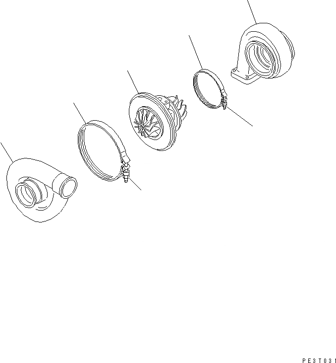 Схема запчастей Komatsu SA6D125E-2GD-W - ТУРБОНАГНЕТАТЕЛЬ (ВНУТР. ЧАСТИ)(№9-) ДВИГАТЕЛЬ