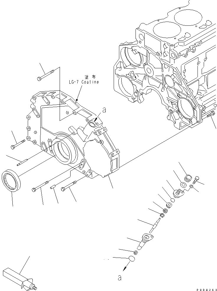 Схема запчастей Komatsu SA6D125E-2B-7 - ПЕРЕДН. COVER(№99-777) ДВИГАТЕЛЬ