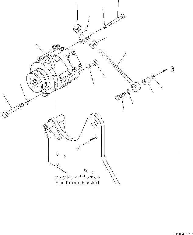 Схема запчастей Komatsu SA6D125E-2B-7 - КРЕПЛЕНИЕ ГЕНЕРАТОРА (A) (С NON HADENING ШКИВ)(№7-) ДВИГАТЕЛЬ