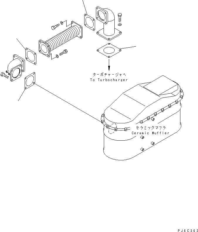 Схема запчастей Komatsu SA6D125E-2B-7 - КЕРАМИЧ. ГЛУШИТЕЛЬ КОМПОНЕНТЫ(№8-) ДВИГАТЕЛЬ