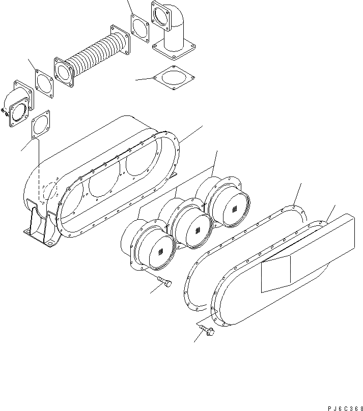 Схема запчастей Komatsu SA6D125E-2B-7 - ГЛУШИТЕЛЬ (КЕРАМИЧ. ТИП) (ТУННЕЛЬН. СПЕЦ-Я.)(№8-) ДВИГАТЕЛЬ