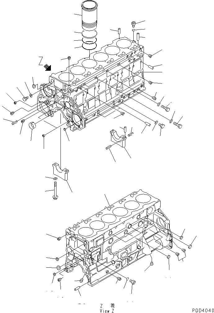 Схема запчастей Komatsu SA6D125E-2G-7 - БЛОК ЦИЛИНДРОВ (/)(№7-777) ДВИГАТЕЛЬ