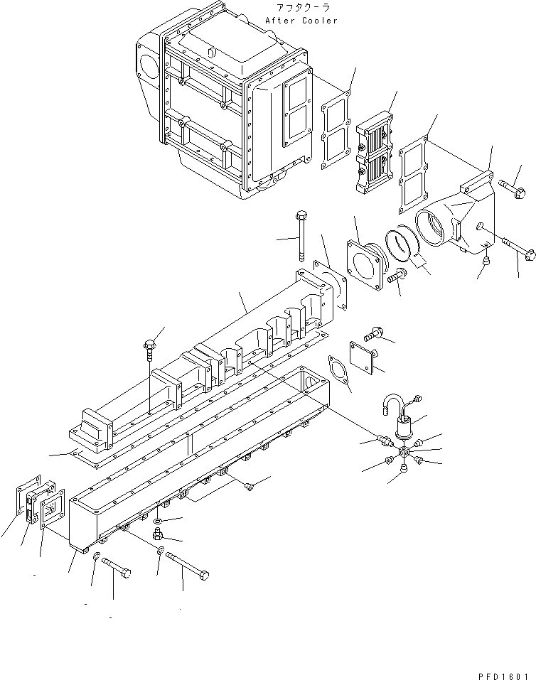 Схема запчастей Komatsu SA6D132-1MM - ТРУБОПРОВОД ВПУСКА ВОЗДУХА И КРЕПЛЕНИЕ(№-7) ДВИГАТЕЛЬ