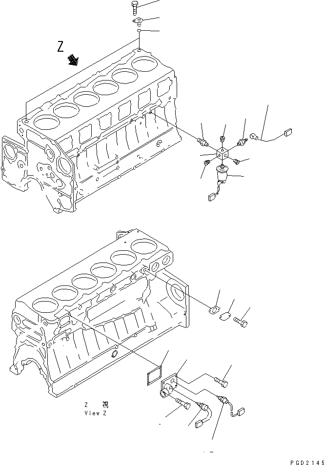 Схема запчастей Komatsu SA6D132-1MM - БЛОК ЦИЛИНДРОВ (/) (МАСЛ. ДАТЧИК ДАВЛЕНИЯ И ПЕРЕКЛЮЧАТЕЛЬ)(№-) ДВИГАТЕЛЬ