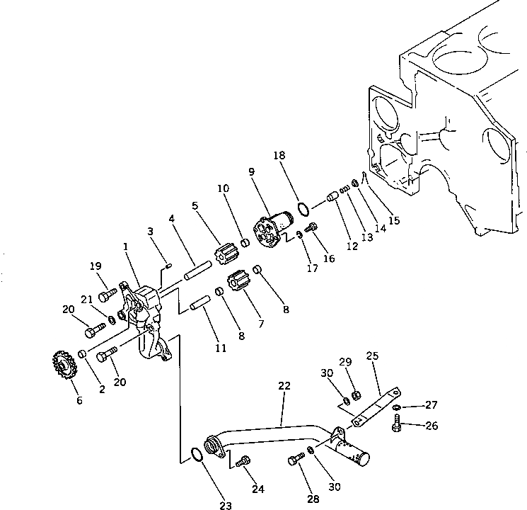 Схема запчастей Komatsu SA6D132-1W - LUBLICATING МАСЛ. НАСОС И ВСАСЫВ. PIPE СИСТЕМА СМАЗКИ МАСЛ. СИСТЕМА