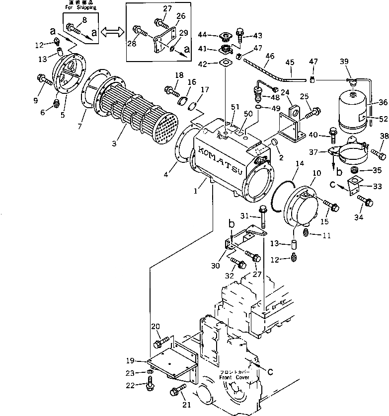 Схема запчастей Komatsu SA6D132-1W - ПОДОГРЕВ-EXCПОДВЕСН. КРОНШТЕЙН И КРЕПЛЕНИЕ СИСТЕМА ОХЛАЖДЕНИЯ