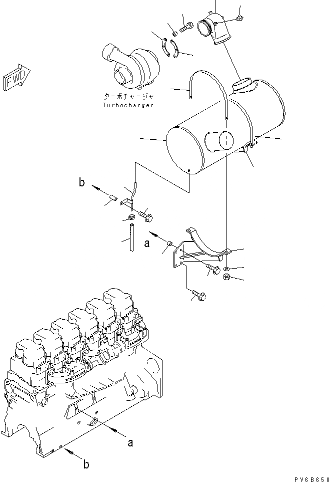 Схема запчастей Komatsu SA6D140E-3B - ГЛУШИТЕЛЬ ДВИГАТЕЛЬ