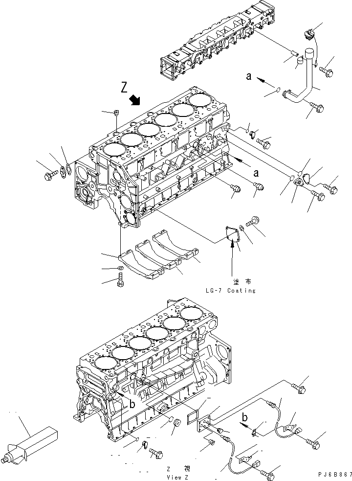 Схема запчастей Komatsu SA6D140E-3B - БЛОК ЦИЛИНДРОВ КРЫШКАAND МАСЛОНАЛИВНОЙ ПАТРУБОК (МОРОЗОУСТОЙЧИВ. СПЕЦИФИКАЦИЯ) ДВИГАТЕЛЬ