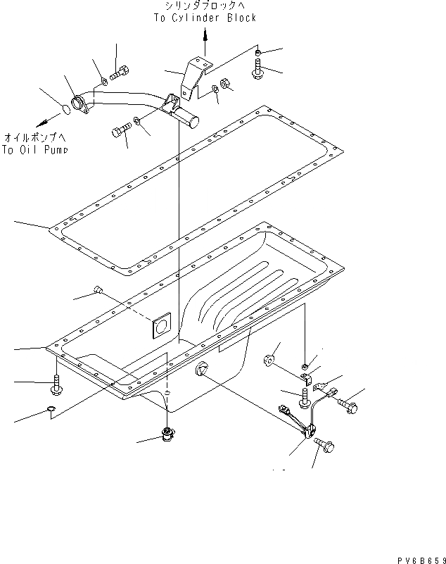 Схема запчастей Komatsu SA6D140E-3B - МАСЛЯНЫЙ ПОДДОН И ВСАСЫВАЮЩИЙ ПАТРУБОК ДВИГАТЕЛЬ