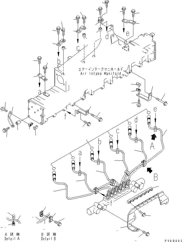 Схема запчастей Komatsu SA6D140E-3B - ТОПЛИВОПРОВОД. ДВИГАТЕЛЬ