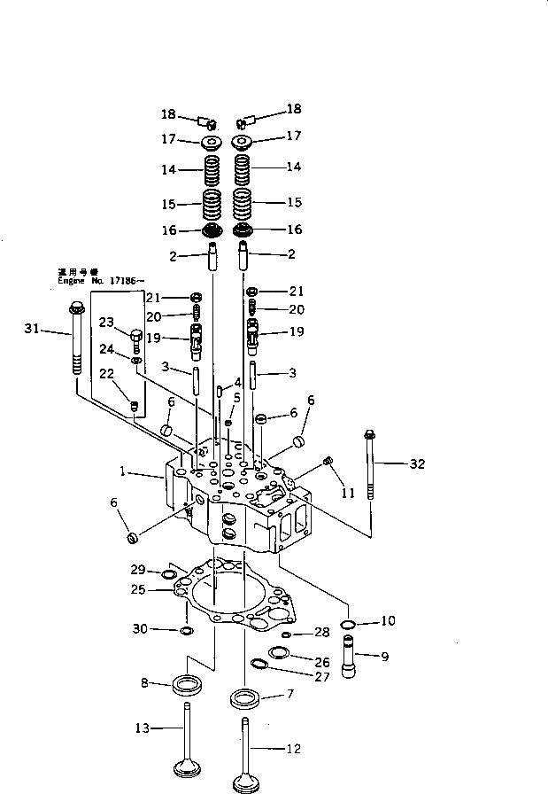 Схема запчастей Komatsu SA6D140-1B - ГОЛОВКА ЦИЛИНДРОВ(№8-) ГОЛОВКА ЦИЛИНДРОВ