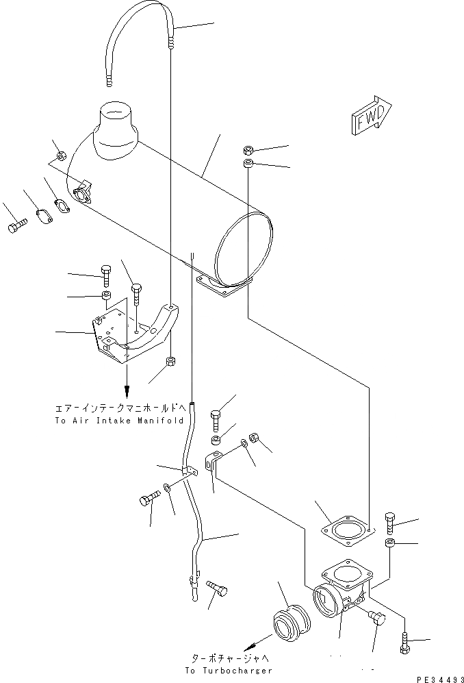 Схема запчастей Komatsu SA6D140-1HH - ГЛУШИТЕЛЬ ДВИГАТЕЛЬ