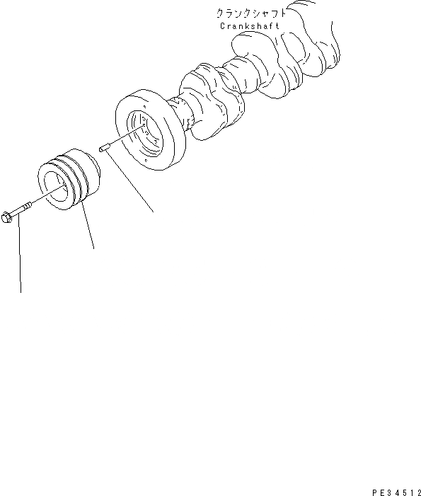 Схема запчастей Komatsu SA6D140-1HH - ШКИВ КОЛЕНВАЛА (С ЗАКАЛЕННЫМ ШКИВОМ)(№7-) ДВИГАТЕЛЬ