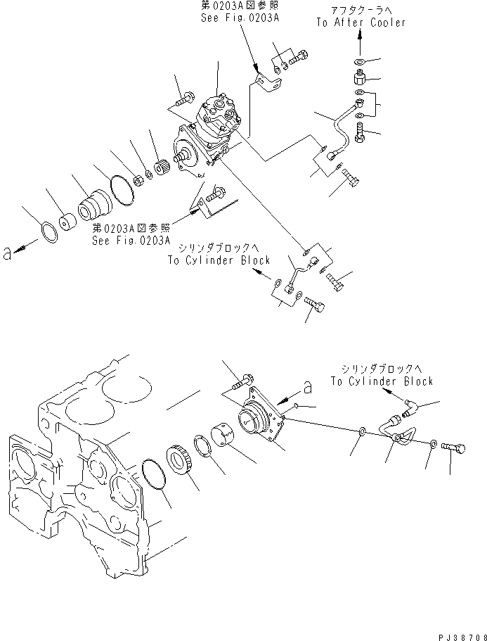 Схема запчастей Komatsu SA6D140-1K - КОМПРЕССОР И ТРУБЫ(№7-79) АКСЕССУАРЫ