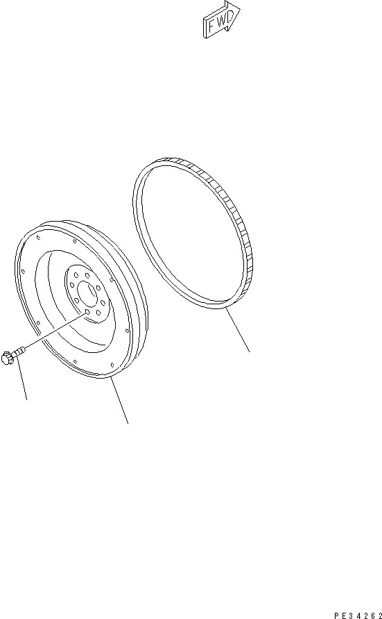 Схема запчастей Komatsu SA6D140-1LL - МАХОВИК(№-) ДВИГАТЕЛЬ