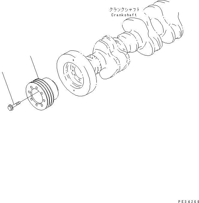 Схема запчастей Komatsu SA6D140-1LL - ШКИВ КОЛЕНВАЛА(№-) ДВИГАТЕЛЬ