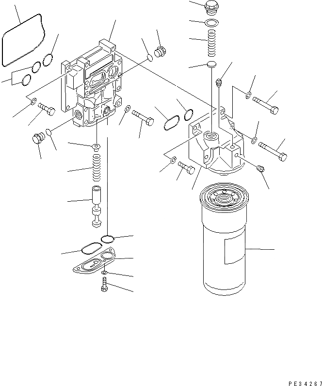 Схема запчастей Komatsu SA6D140-1LL - МАСЛ. ФИЛЬТР И АДАПТЕР(№8-) ДВИГАТЕЛЬ