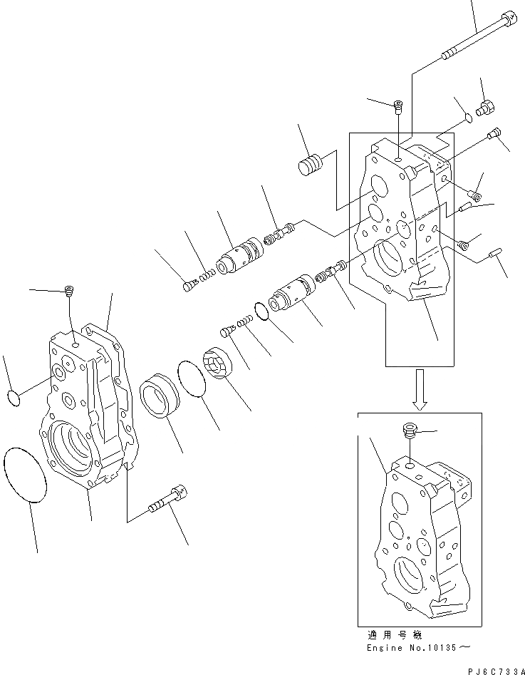 Схема запчастей Komatsu SA6D140-1LL - ТОПЛ. НАСОС (GOVERVOR) (/) (ВНУТР. ЧАСТИ)(№-) ДВИГАТЕЛЬ