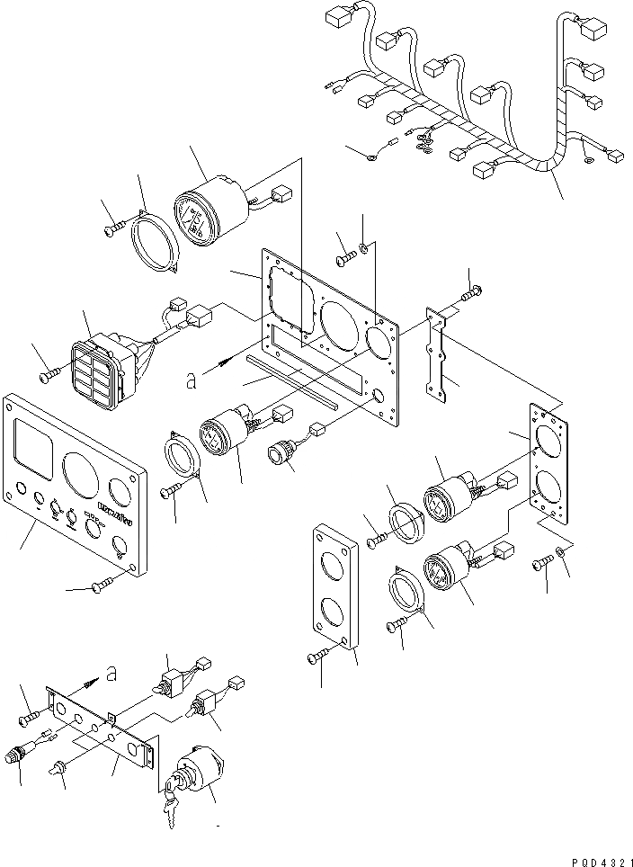 Схема запчастей Komatsu SA6D140-1LL - ПАНЕЛЬ ПРИБОРОВ (С COVER)(№-) ДВИГАТЕЛЬ