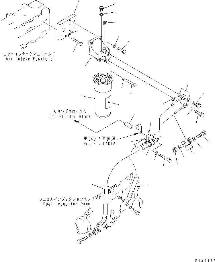 Схема запчастей Komatsu SA6D140-1L - ТОПЛИВН. ФИЛЬТР. И ТРУБЫ(№7-) ТОПЛИВН. СИСТЕМА