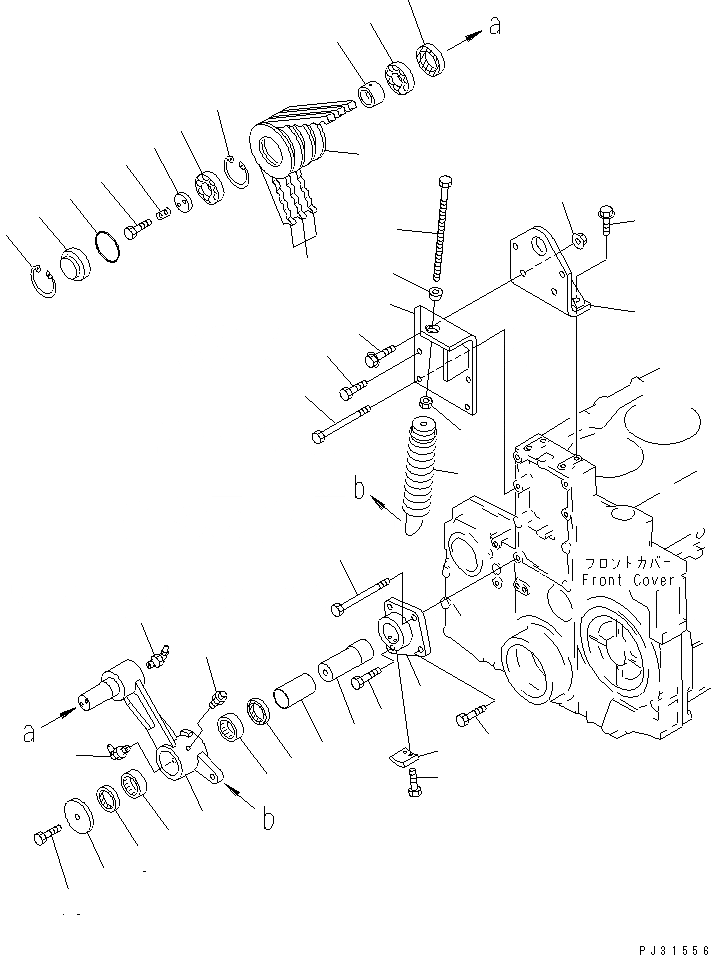 Схема запчастей Komatsu SA6D140-1L - НАТЯЖНОЙ РОЛИК И КРЕПЛЕНИЕ СИСТЕМА ОХЛАЖДЕНИЯ