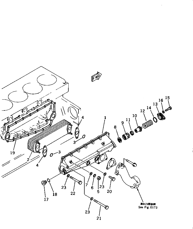 Схема запчастей Komatsu SA6D140-A-1U - СИСТЕМА СМАЗКИ МАСЛООХЛАДИТЕЛЬ СИСТЕМА СМАЗКИ МАСЛ. СИСТЕМА