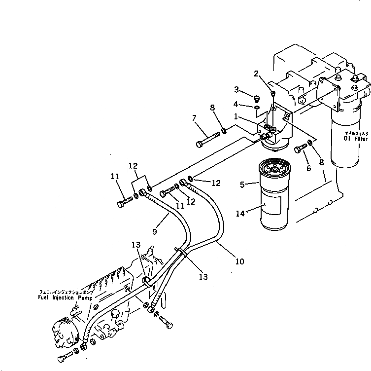 Схема запчастей Komatsu SA6D140-1C - ТОПЛИВН. ФИЛЬТР. И ТРУБЫ(№-8) ТОПЛИВН. СИСТЕМА